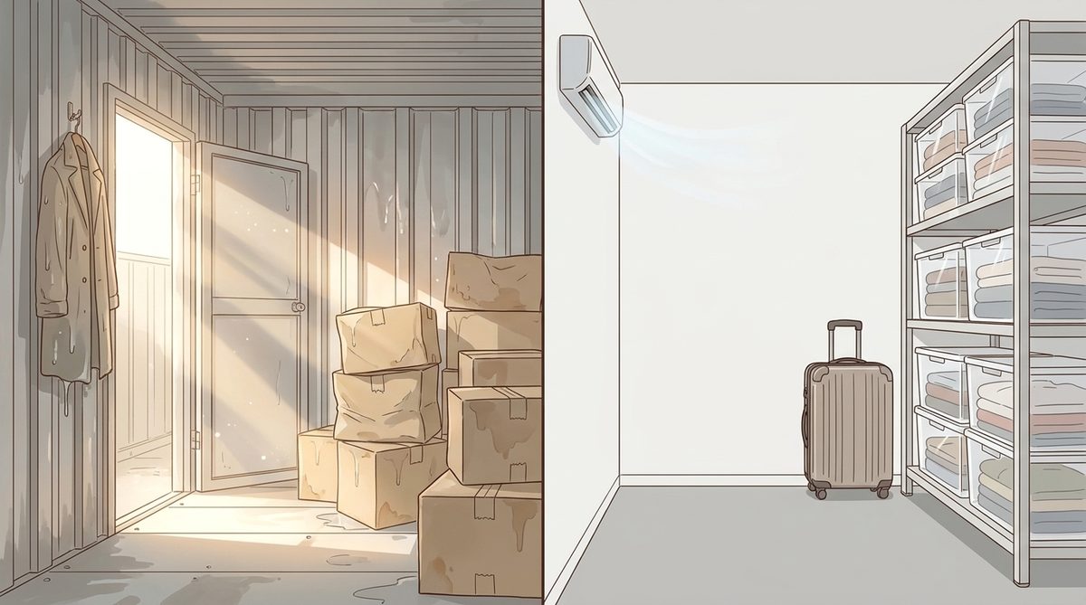 屋外型コンテナの中と屋内型トランクルームの中の違い